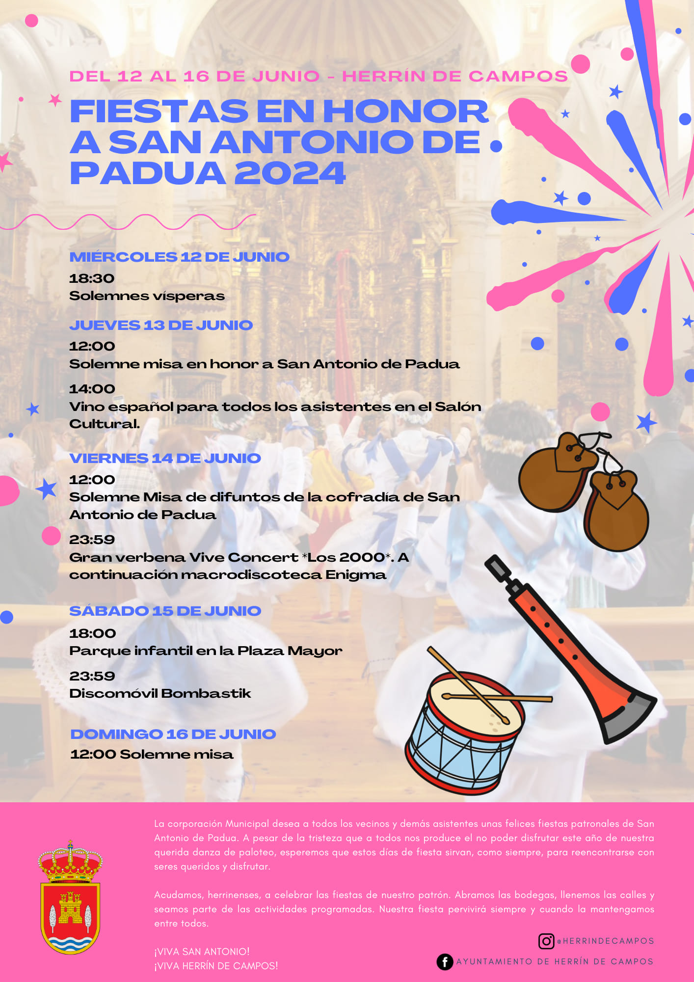Fiestas patronales en honor a San Antonio de Padua 2024 Herrín de Campos